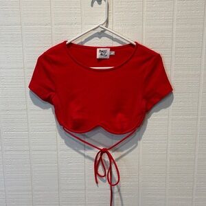 Princess Polly Red Tie Crop Top